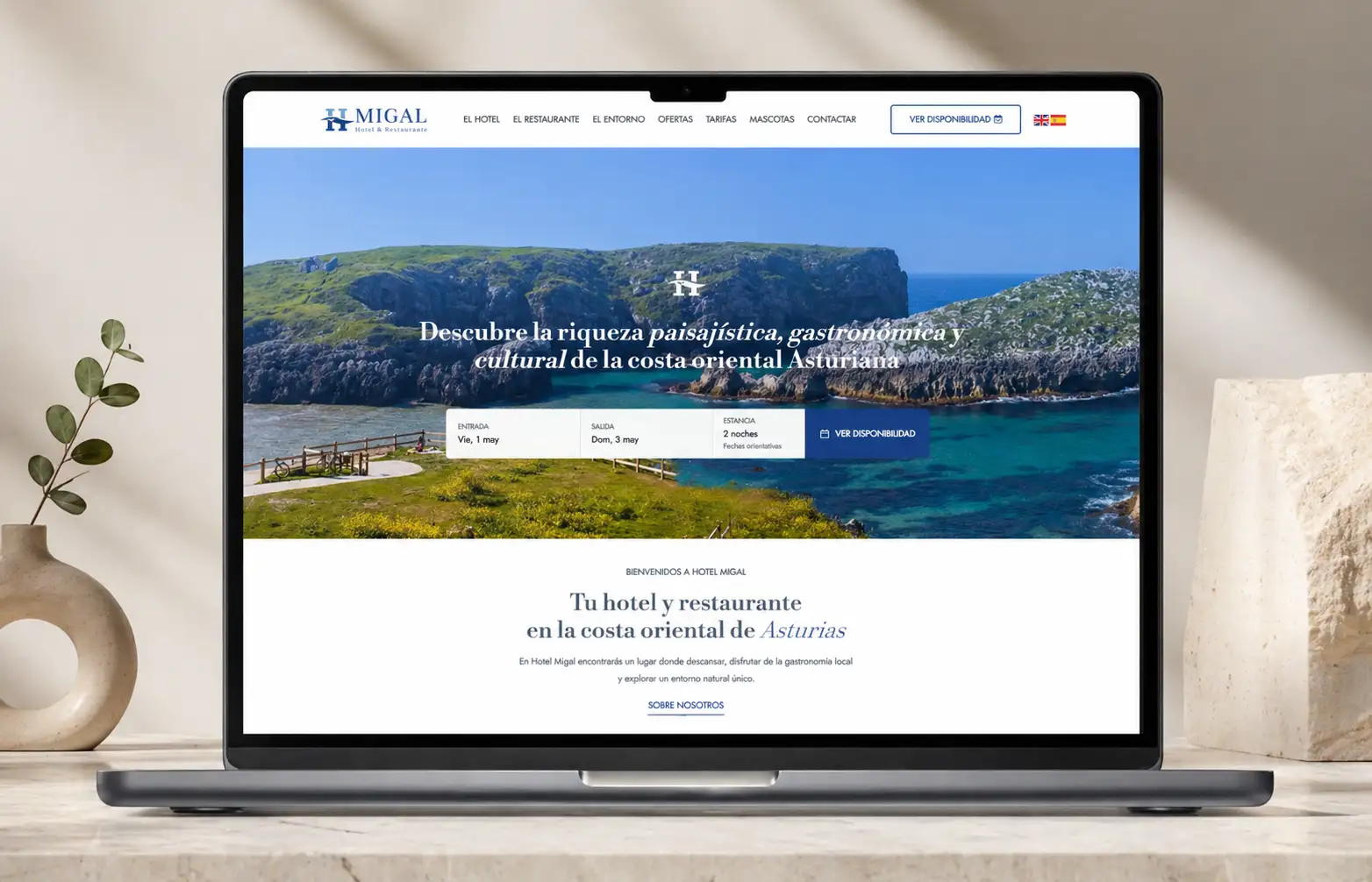 Diseno web hotel migal asturias dboart