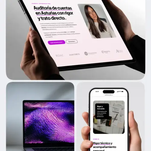 Diseño web profesional para profesional auditoria Gijón cliente Judit Fernández
