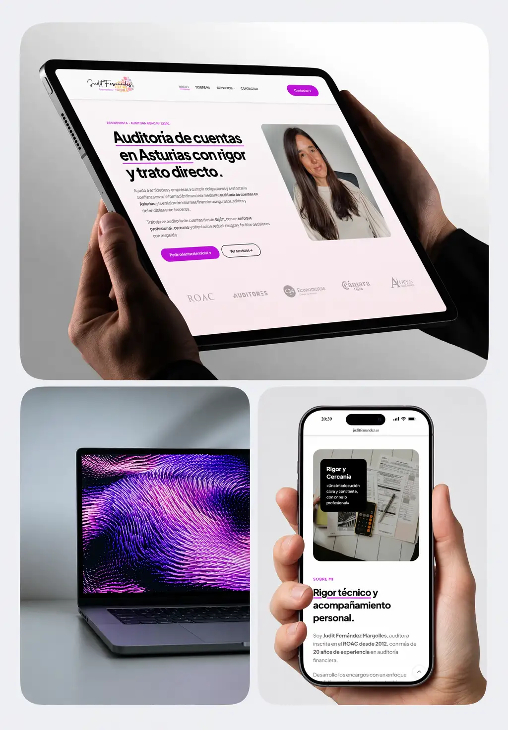 Diseño web profesional para profesional auditoria Gijón cliente Judit Fernández