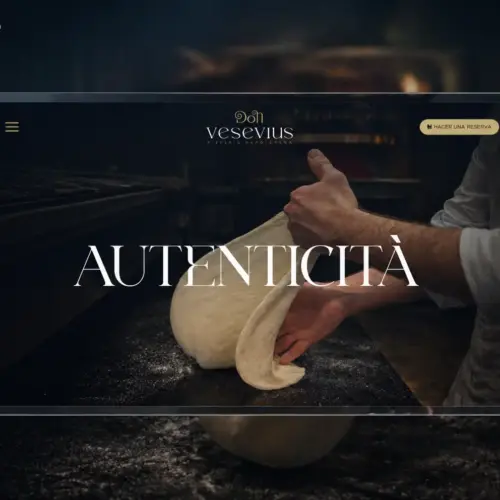 Mockup del diseño web de Don Vesevius, pizzería napolitana, creado por DBOART