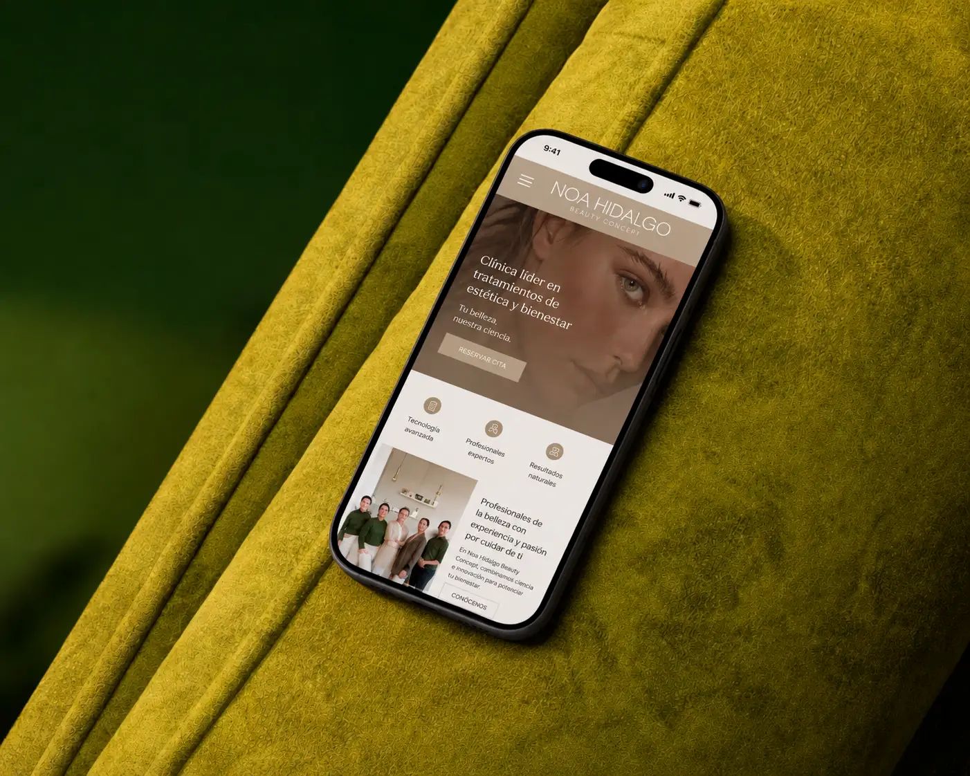 Diseño web responsive para Noa Hidalgo Beauty Concept en Lugones, Asturias, centro de belleza